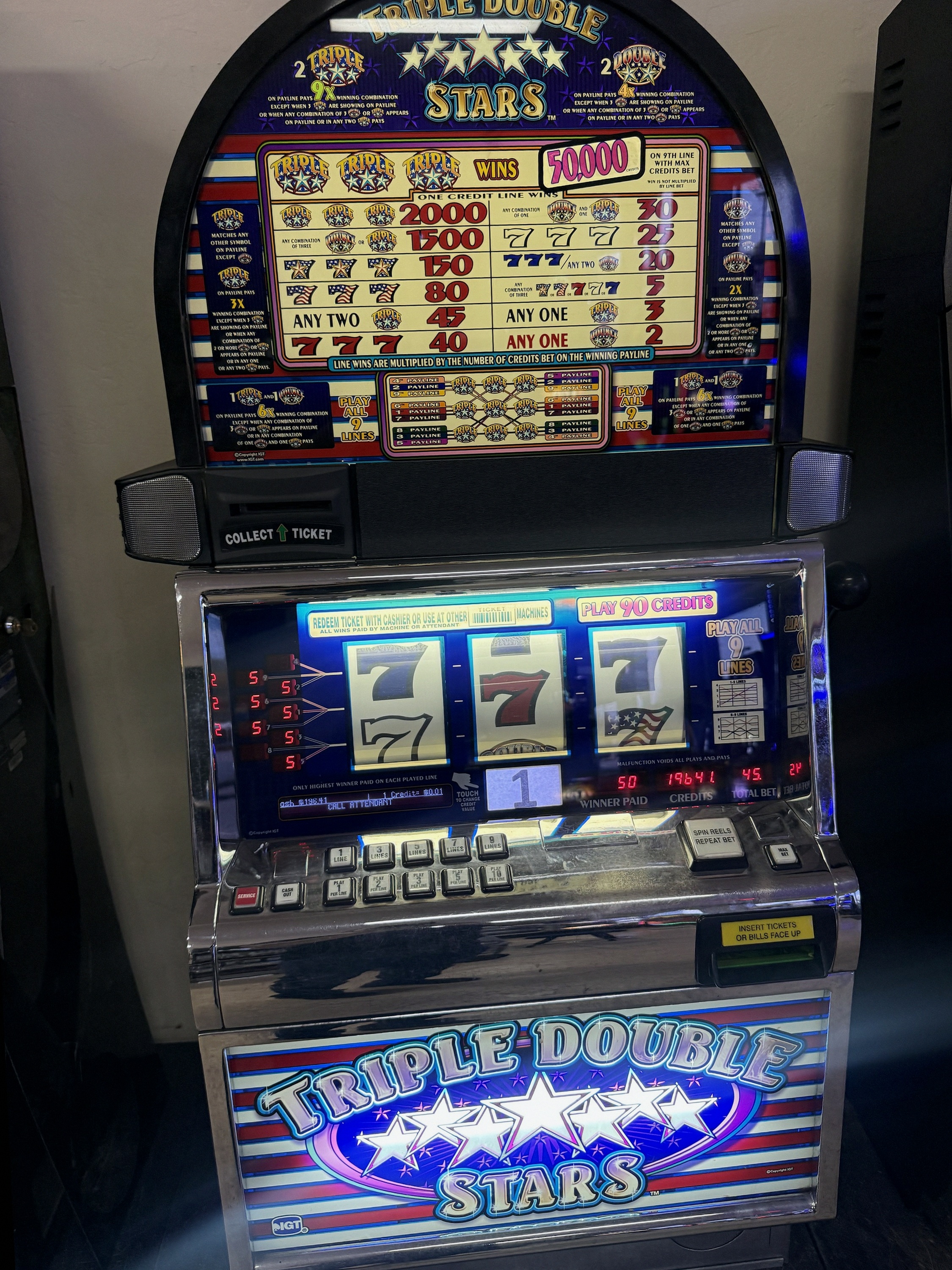 IGT S2000 Reel Spinner Triple Double Stars